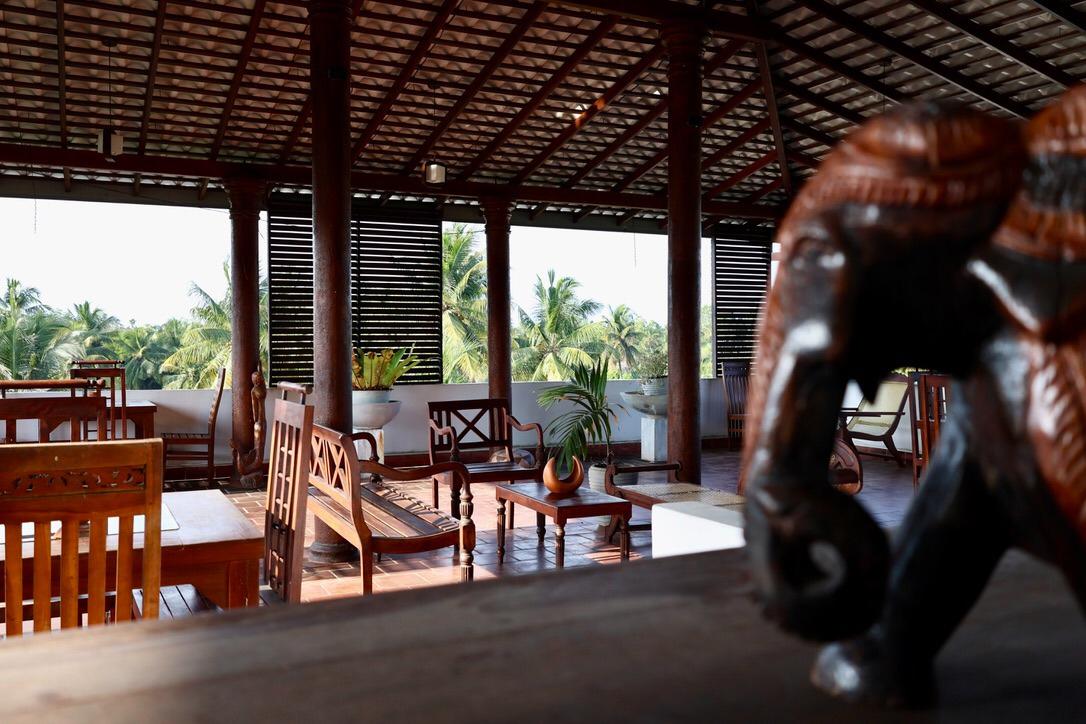 Evening rooftop lounge